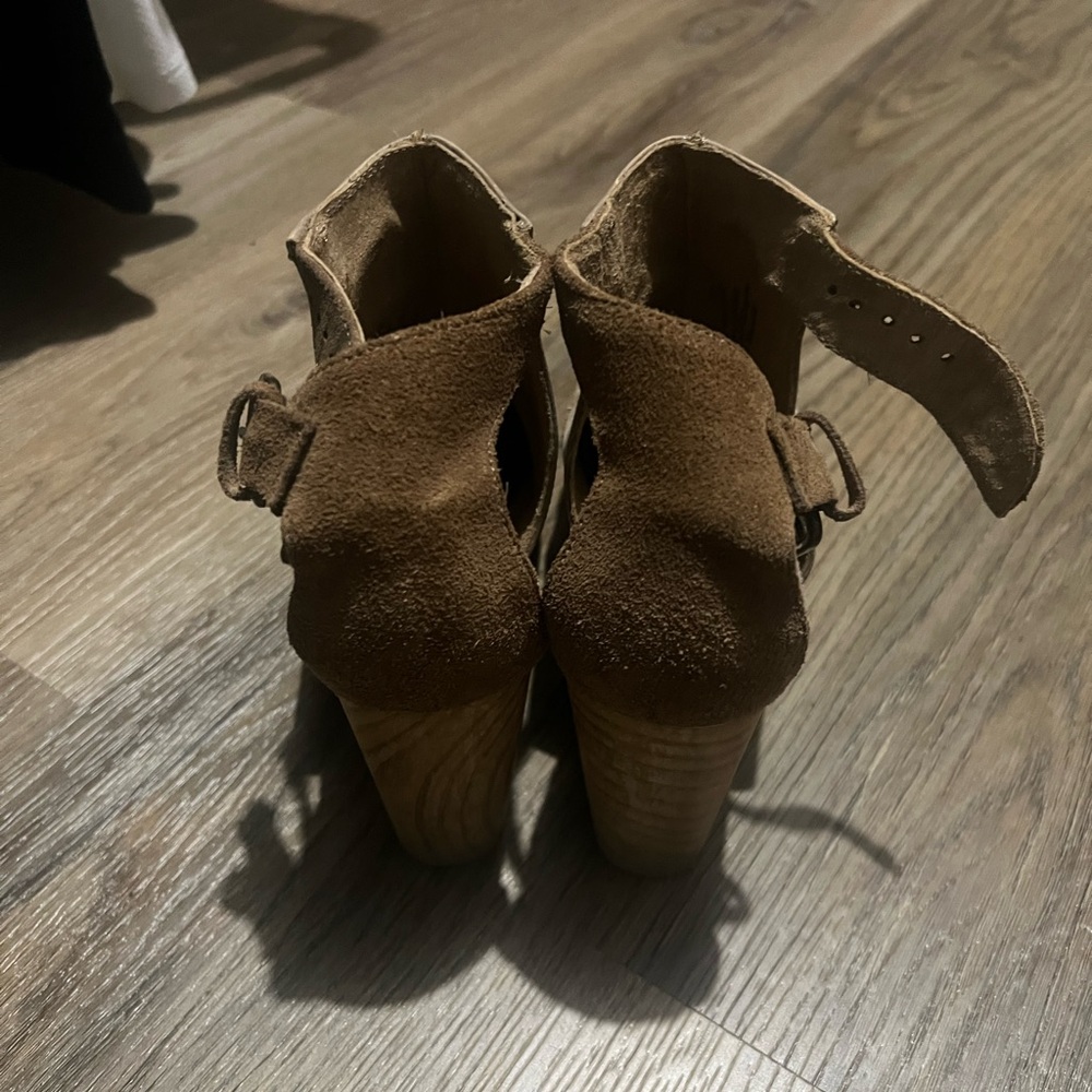 Free People Taupe Suede Ankle Mules - Picture 3 of 3